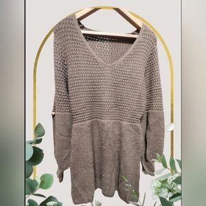 Cupshe Taupe V-Neck Sweater